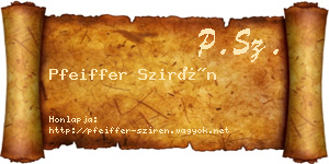 Pfeiffer Szirén névjegykártya
